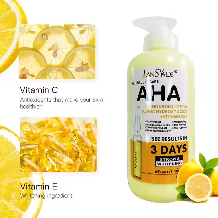 AHA white body lotion 500ml Lansyade