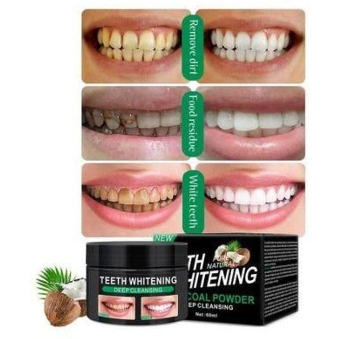 TEETH WHITENING CHARCOAL POWDER pure natural 60ml
