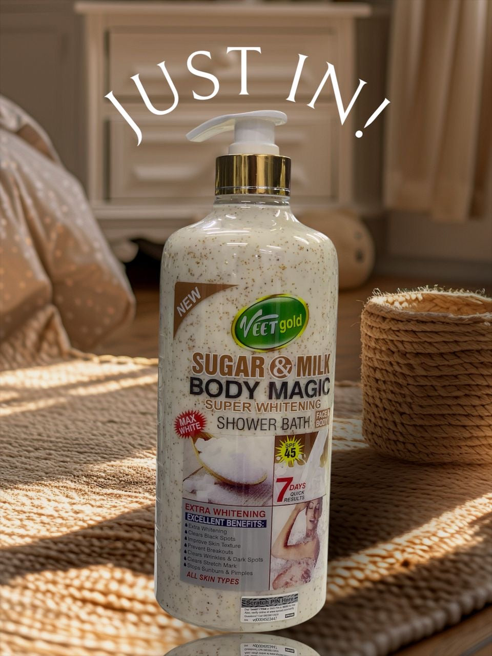 VEET GOLD SUGAR &MILK BODY MAGIC whitening shower bath