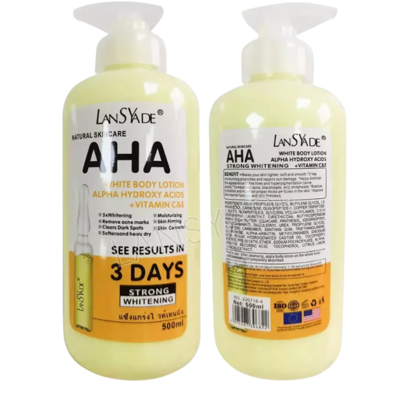 AHA white body lotion 500ml Lansyade